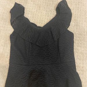 Cold shoulder or off shoulder lace zip side top